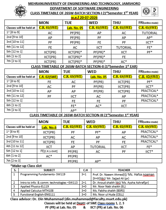 Time Table Unavailable